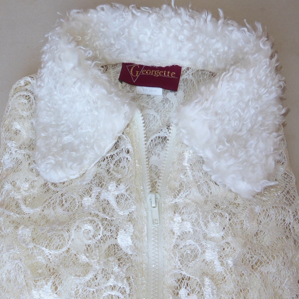 cream lace zip jacket